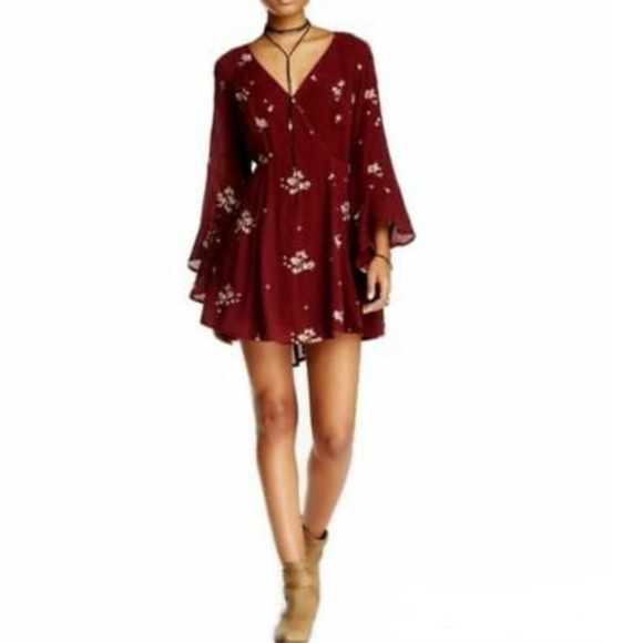 Free People Jasmine Embroidered Long Sleeve Mini Dress Size 2 - Picture 4 of 12